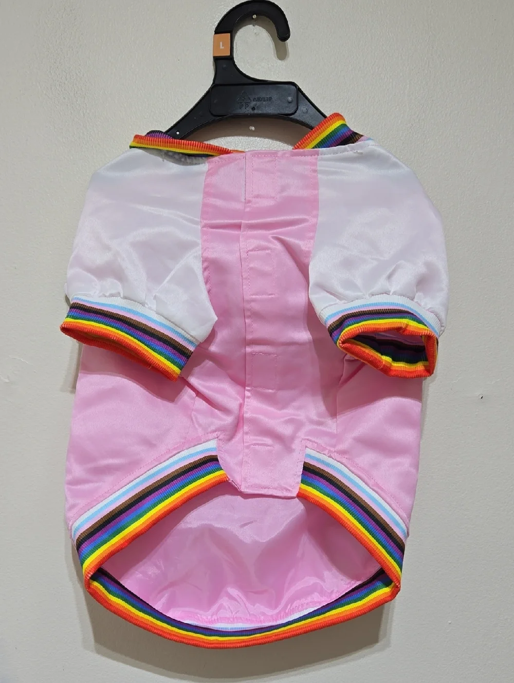 Youly Pride Collection Pink Dog Jacket with Rainbow Accents